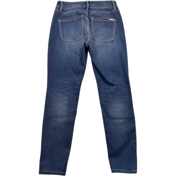 White House Black Market Women's High Rise Skinny Jeans Medium Wash 2 Regular - Picture 2 of 3